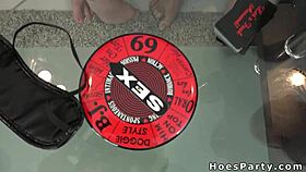 Friends enjoy a homemade party after a card game.