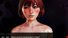 Redhead stepsister teases in anime hentai game.