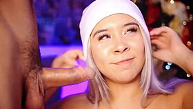 Valentina sucks cock until it's full in her mouth, throat, temple! Wow!