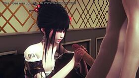 Yaoi Femboy Mio's Handjob and Fuck, Sissy Trap in Japanese Anime