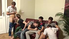 twink bareback gangbang sex orgy with sucking and fucking