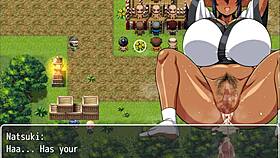 Tanned girl Natsuki feels intense emotions during public blowgang at festival