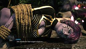 In the void, a busty alien begs for licking and fucking