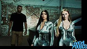 Futuristic cyber truck adventure with angel young and violet myers