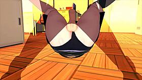 female boss conducts employee training in 3d anime