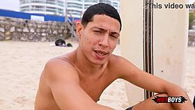 Watch the naughty surfer get caught in a tricky situation