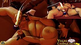 black bbw endures bdsm anal fucking with hitachi edging blindfolded in pov bondage