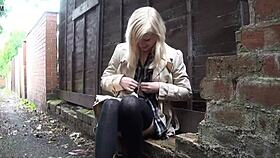 Satine Spark dares to masturbate nude in the park.