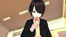 female boss conducts employee training in 3d anime