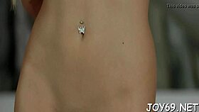 Elegant teen plays softcore with toys and dildo