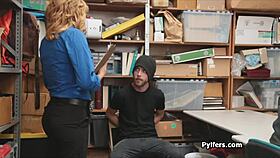 lucky thief bangs horny milf security guard on hidden cam