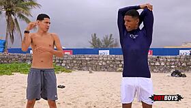 Watch the naughty surfer get caught in a tricky situation