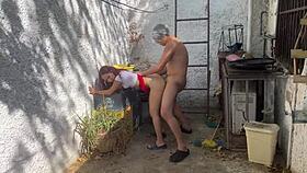 i came home and saw my stepdaughter washing clothes in a skirt, couldn't resist her ass