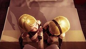 In Nier Automata, he fucked the twin sisters in a wild orgy.