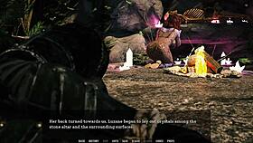 In the void, a busty alien begs for licking and fucking