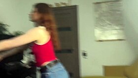 A young woman with natural breasts has sex with her stepfather