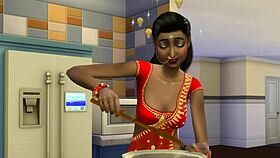 Indian step mom with two sons first time