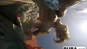 Samantha rone masturbates underwater in the pool