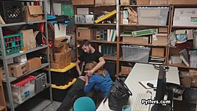 lucky thief bangs horny milf security guard on hidden cam