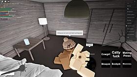 Whore gives blowjob in roblox