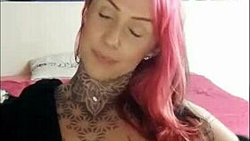 Sensual Tattooed Babe Smoking And Teasing On Webcam