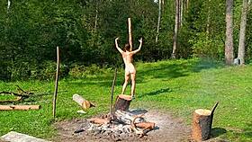 hot brunette, why doggystyle anal in the woods?