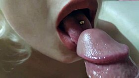 girlfriend gives sweet blowjob cum in mouth