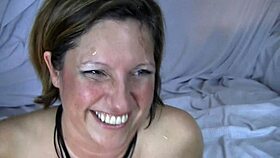 ms amy's wild gangbang ends with a messy facial.