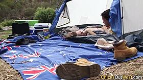 Did that amateur couple get creampied outdoors?