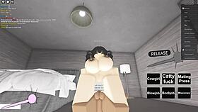 Whore gives blowjob in roblox