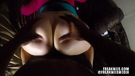 Big booty white girl bouncing on black dick pov! 😘