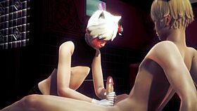 YAOI FEMBOY - ALAN HANDJOB AND BLOWJOB - SISSY TRAP CROSSDRESSER ANIME MANGA JAPANESE ASIAN GAME PORN GAY!