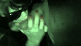 Amateur wife gets banged hard in adult theater gloryhole gangbang.