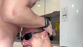 Fucking in the kitchen with big cock! 🍆