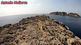 horny spanish couple bends over for threesome on beach