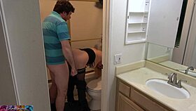 Stepson Caught Masturbating in Bathroom Ends Up with Stepmom Encounter