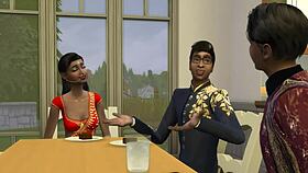 Indian step mom with two sons first time