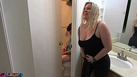 Stepson Caught Masturbating in Bathroom Ends Up with Stepmom Encounter
