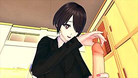 female boss conducts employee training in 3d anime