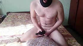 Guy jerks big dick, fucks silicone pussy with creampie!