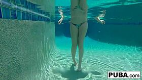 Samantha rone masturbates underwater in the pool