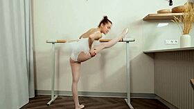 Flexible ballerina spreads for trainer's cock