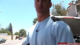 Curvy Brunette Teen With Big Natural Boobs Gets Outdoor Facial Cumshot