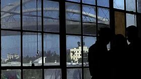 brunette group engages in double anal sex in the city