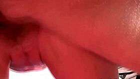 Friends having a squirting threesome by the pool