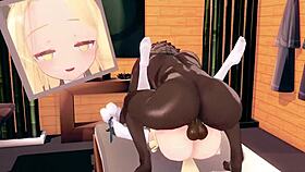 Blue archive seia in 3d cartoon hentai mmd animation