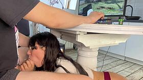 Step sister deep throated me while I was gaming on CS:GO, messy facial