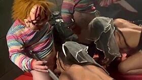 On Halloween Chucky Fucked The Bride In The Swing House - Sweets With Many Mischiefs!