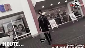 Sex in burger king mcdrive with german gothic street whore