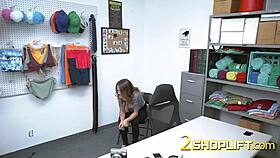 Skinny teen 18+ caught stealing at the mall by horny fit officer.